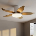 Brilagi - LED-dimmbar takfläkt LED/32W/230V 95 cm vit/brun + fjärrkontroll