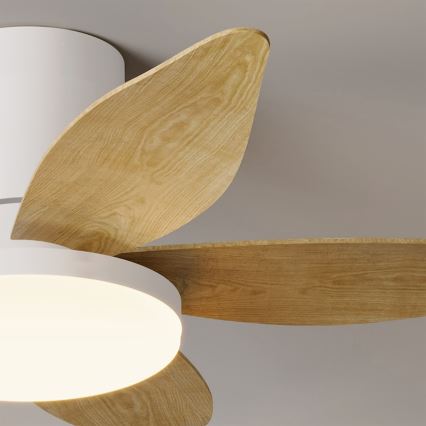 Brilagi - LED-dimmbar takfläkt LED/32W/230V 95 cm vit/brun + fjärrkontroll