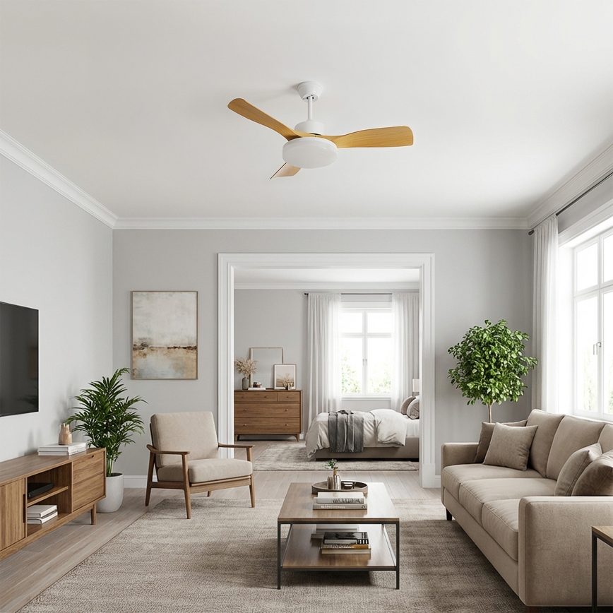 Brilagi - LED dimbar takfläkt LED/34W/230V 3000-6500K Ø 106 cm vit/brun + fjärrkontroll