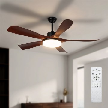 Brilagi - LED dimmbar takfläkt LED/34W/230V 132 cm svart/brun + fjärrkontroll
