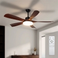 Brilagi - LED-dimmbar takfläkt LED/34W/230V 3000-6500K Ø 132 cm svart/brun + fjärrkontroll
