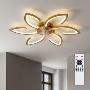 Brilagi - LED-dimmbar takfläkt LED/34W/230V 3000-6500K Ø 78 cm guld + fjärrkontroll