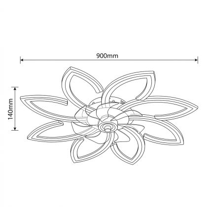 Brilagi - LED-dimmbar takfläkt, LED 43 W, 230 V, 3000–6500 K, Ø 90 cm, guld, inkl. fjärrkontroll