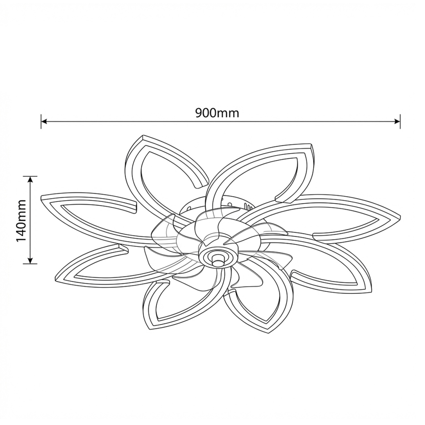 Brilagi - LED-dimmbar takfläkt, LED 43 W, 230 V, 3000–6500 K, Ø 90 cm, guld, inkl. fjärrkontroll