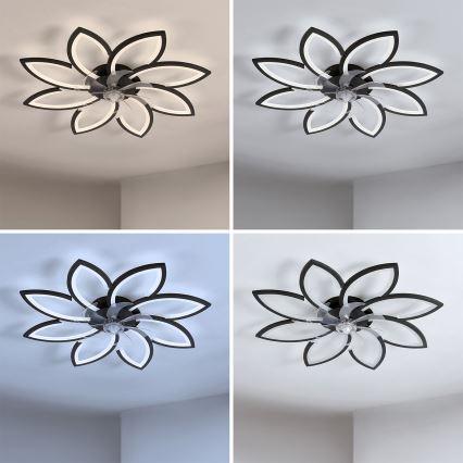 Brilagi - Dimbart LED-takfläkt LED/43W/230V 3000-6500K Ø 90 cm svart + fjärrkontroll