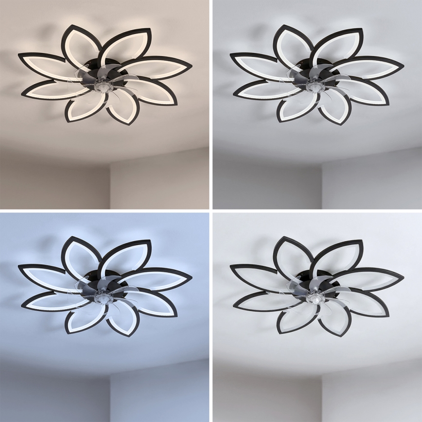 Brilagi - Dimbart LED-takfläkt LED/43W/230V 3000-6500K Ø 90 cm svart + fjärrkontroll