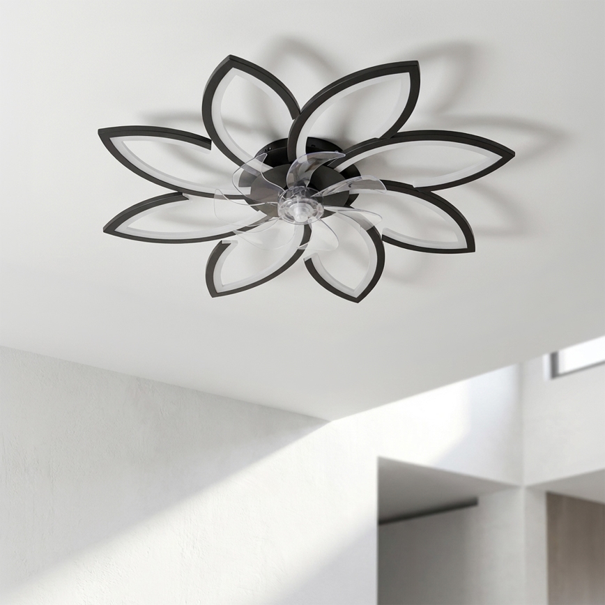 Brilagi - Dimbart LED-takfläkt LED/43W/230V 3000-6500K Ø 90 cm svart + fjärrkontroll