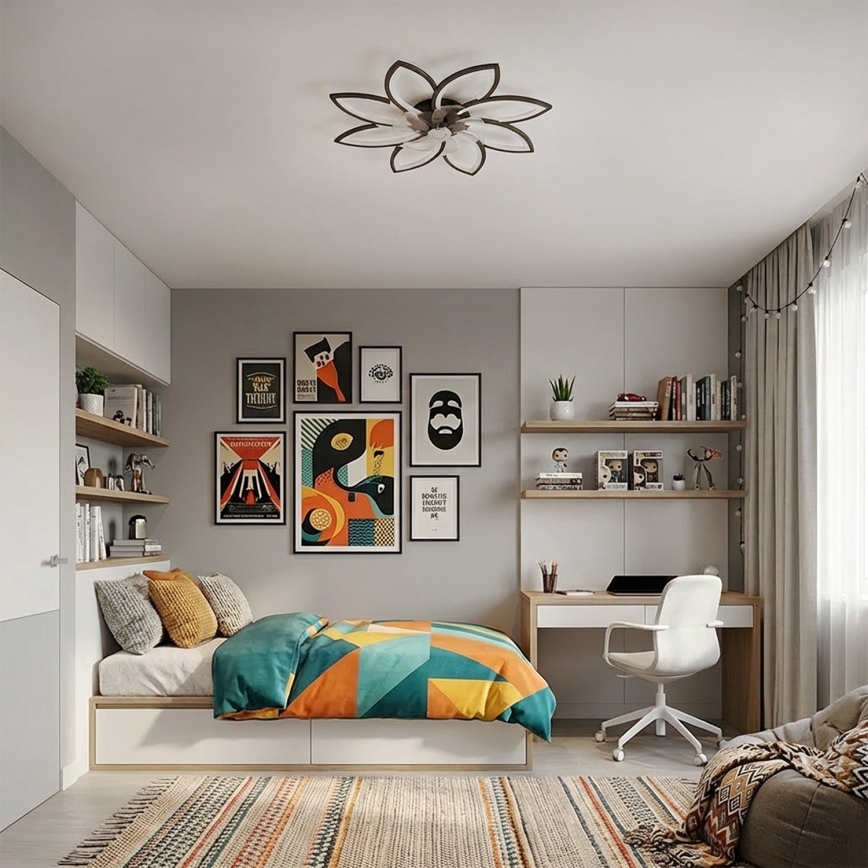 Brilagi - Dimbart LED-takfläkt LED/43W/230V 3000-6500K Ø 90 cm svart + fjärrkontroll