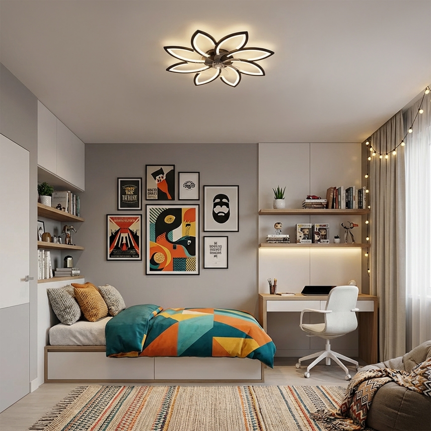 Brilagi - Dimbart LED-takfläkt LED/43W/230V 3000-6500K Ø 90 cm svart + fjärrkontroll