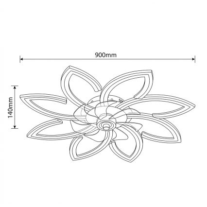 Brilagi - Dimbart LED-takfläkt LED/43W/230V 3000-6500K Ø 90 cm svart + fjärrkontroll