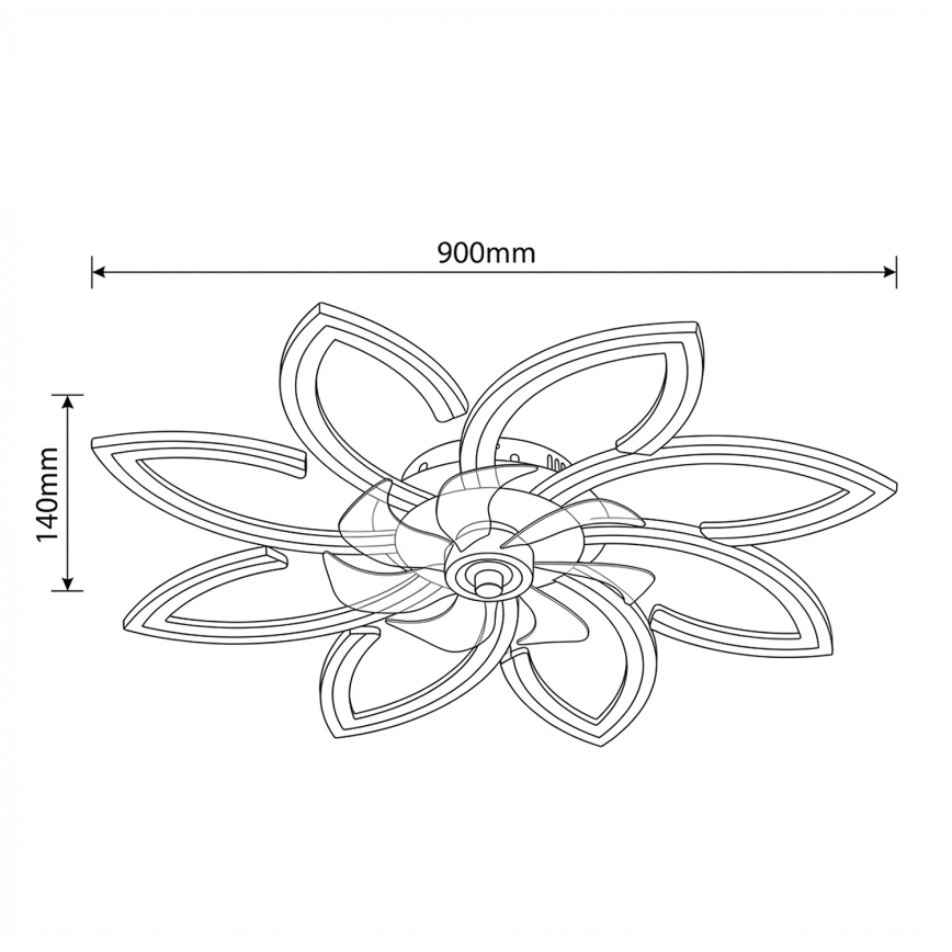 Brilagi - Dimbart LED-takfläkt LED/43W/230V 3000-6500K Ø 90 cm svart + fjärrkontroll