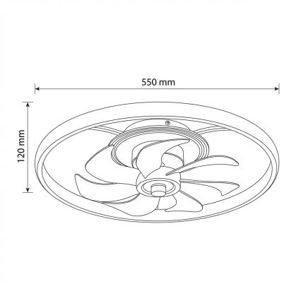 Brilagi - Dimbar LED-takfläkt 66W/230V 3000-6500K Ø 55 cm vit/guld + fjärrkontroll