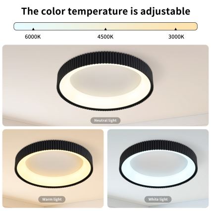BRILAGI - LED dimbar taklampa FALCON MODERN LED/54W/230V 3000–6500K Ø 60 cm svart + fjärrkontroll