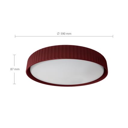 Brilagi - Dimmbar LED-taklampa LUCIA LED/60W/230V 3000–6500K Ø 59 cm röd + fjärrkontroll