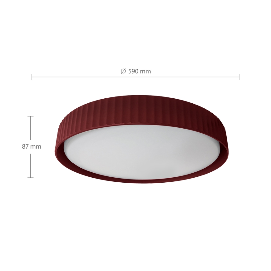 Brilagi - Dimmbar LED-taklampa LUCIA LED/60W/230V 3000–6500K Ø 59 cm röd + fjärrkontroll