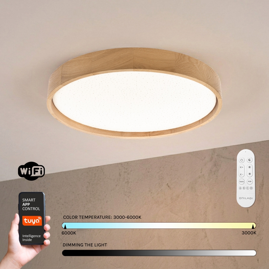 Brilagi - Dimbar LED-taklampa MANAROLA SMART STARS LED/36W/230V 3000–6000K Wi‑Fi Tuya Beacon Ø 51 cm + fjärrkontroll