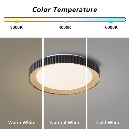 Brilagi - Dimbar LED-takarmatur NEXO LED/48W/230V 3000-6000K svart Ø 43 cm + fjärrkontroll