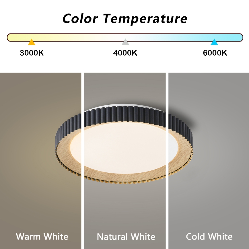 Brilagi - Dimbar LED-takarmatur NEXO LED/48W/230V 3000-6000K svart Ø 43 cm + fjärrkontroll