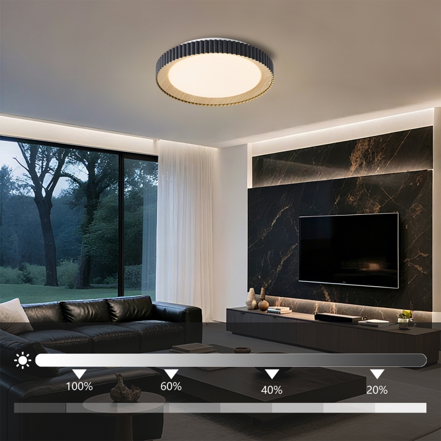 Brilagi - Dimbar LED-takarmatur NEXO LED/48W/230V 3000-6000K svart Ø 43 cm + fjärrkontroll