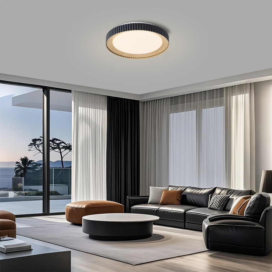 Brilagi - Dimbar LED-takarmatur NEXO LED/48W/230V 3000-6000K svart Ø 43 cm + fjärrkontroll