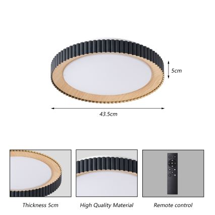 Brilagi - Dimbar LED-takarmatur NEXO LED/48W/230V 3000-6000K svart Ø 43 cm + fjärrkontroll