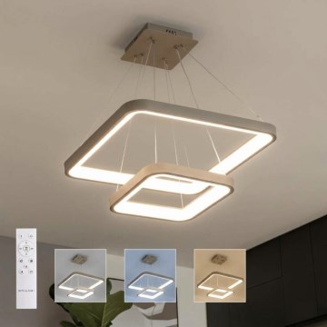 BRILAGI - LED-dimmbar taklampa på vajer FALCON SLIM LED/78W/230V 3000-6500K 50x50 cm beige + fjärrkontroll