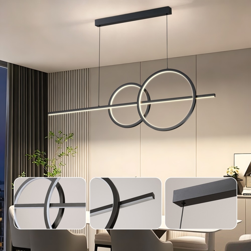 BRILAGI - Dimbar LED-pendellampa på vajer SIGNATURE LED/53W/230V 3000-6000K 120 cm svart + fjärrkontroll