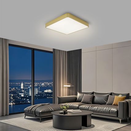 Brilagi - dimbar LED-taklampa POOL LED/36W/230V 3000-6000K 40x40 cm guldfärgad + fjärrkontroll