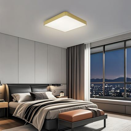 Brilagi - dimbar LED-taklampa POOL LED/36W/230V 3000-6000K 40x40 cm guldfärgad + fjärrkontroll