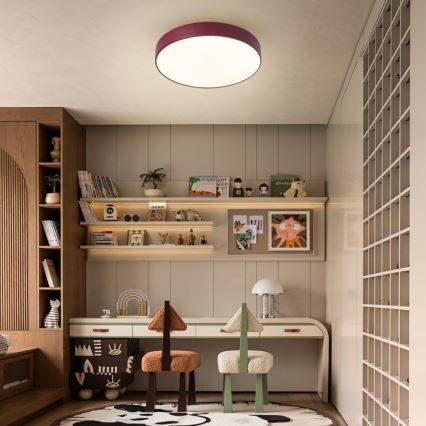 Brilagi - Dimbart LED-takarmatur POOL LED/48W/230V 3000-6000K Ø 40 cm bordeaux + fjärrkontroll