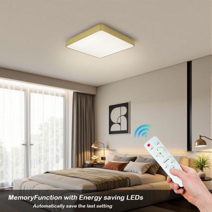 BRILAGI - dimbar LED-taklampa POOL SQUARE LED/36W/230V 3000-6000K 40x40 cm guldfärgad + fjärrkontroll