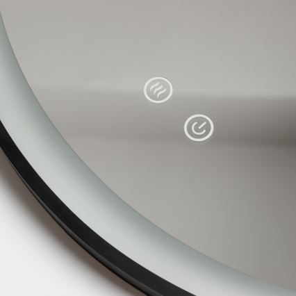 Brilagi - LED dimbar uppvärmd badrumsspegel med bakgrundsbelysning ALU PRO LED/18W/230V Ø 60 cm 3000/4000/6500K IP44 svart CRI 90