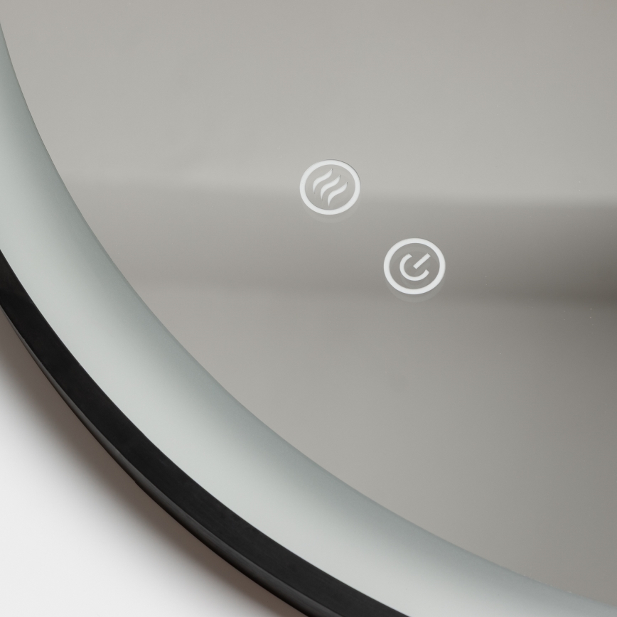 Brilagi - LED dimbar uppvärmd badrumsspegel med bakgrundsbelysning ALU PRO LED/18W/230V Ø 60 cm 3000/4000/6500K IP44 svart CRI 90