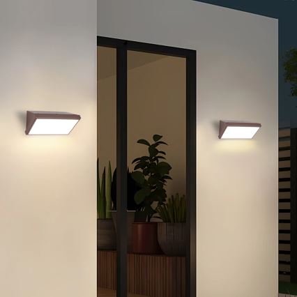Brilagi - LED-dimbar utomhusväggarmatur TRIANGLE 1xE27/6W/230V 2700-6500K IP65 brun