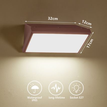 Brilagi - LED-dimbar utomhusväggarmatur TRIANGLE 1xE27/6W/230V 2700-6500K IP65 brun