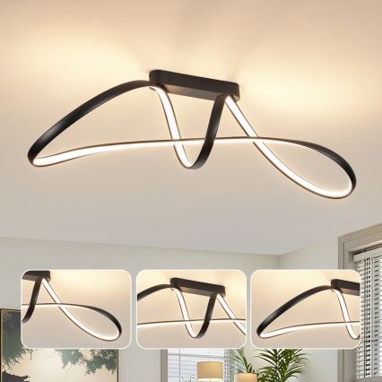 Brilagi - LED dimbar ytmonterad taklampa TWISTER LED/60W/230V 3000-6000K svart + fjärrkontroll