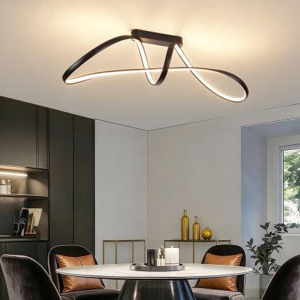 Brilagi - LED dimbar ytmonterad taklampa TWISTER LED/60W/230V 3000-6000K svart + fjärrkontroll