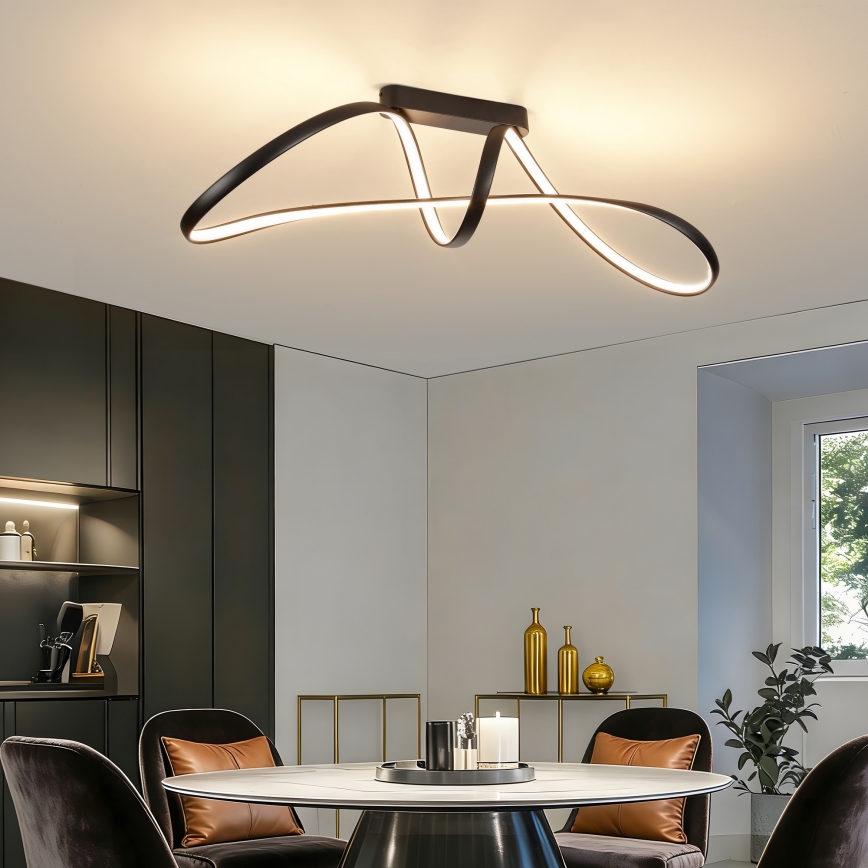 Brilagi - LED dimbar ytmonterad taklampa TWISTER LED/60W/230V 3000-6000K svart + fjärrkontroll