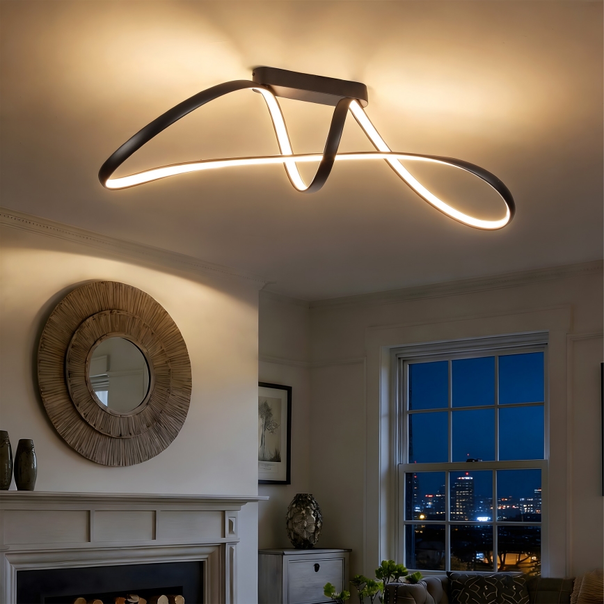 Brilagi - LED dimbar ytmonterad taklampa TWISTER LED/60W/230V 3000-6000K svart + fjärrkontroll