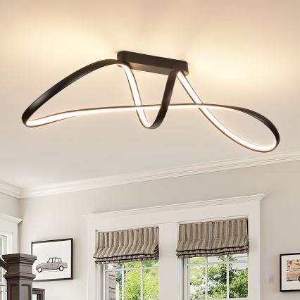 Brilagi - LED dimbar ytmonterad taklampa TWISTER LED/60W/230V 3000-6000K svart + fjärrkontroll