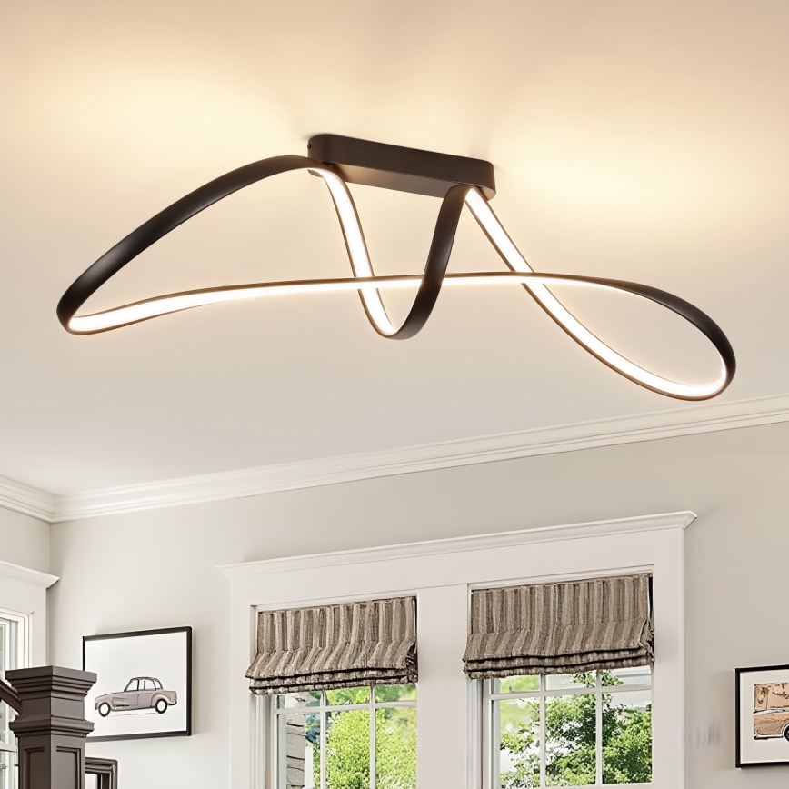 Brilagi - LED dimbar ytmonterad taklampa TWISTER LED/60W/230V 3000-6000K svart + fjärrkontroll