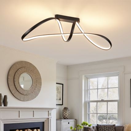 Brilagi - LED dimbar ytmonterad taklampa TWISTER LED/60W/230V 3000-6000K svart + fjärrkontroll