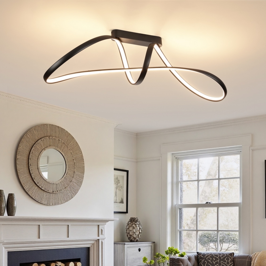 Brilagi - LED dimbar ytmonterad taklampa TWISTER LED/60W/230V 3000-6000K svart + fjärrkontroll