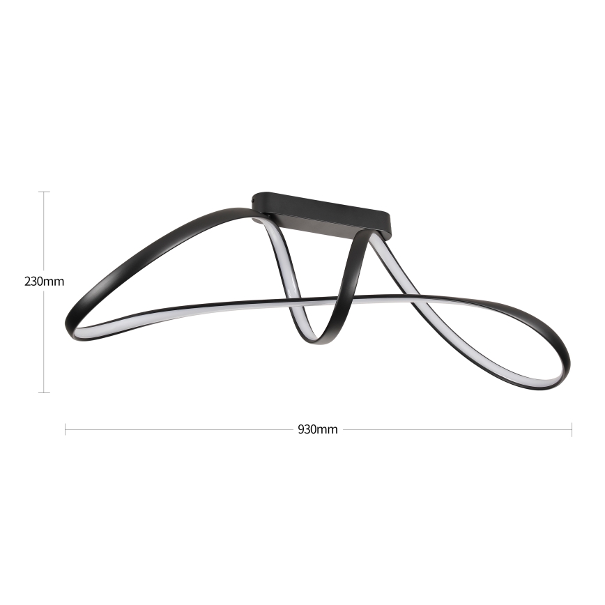 Brilagi - LED dimbar ytmonterad taklampa TWISTER LED/60W/230V 3000-6000K svart + fjärrkontroll