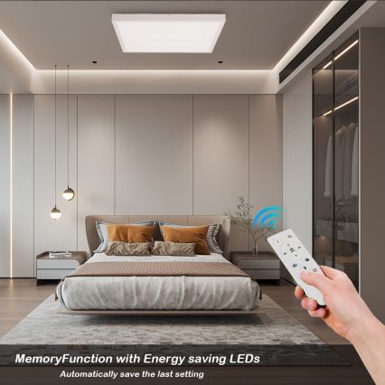 Brilagi - LED Dimmerbar Taklampa FRAME SMART LED/50W/230V 60x60 cm 3000-6000K IP44 Vit + Fjärrkontroll
