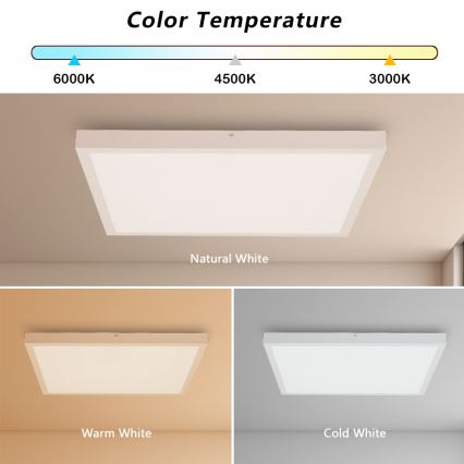 Brilagi - LED Dimmerbar Taklampa FRAME SMART LED/50W/230V 60x60 cm 3000-6000K IP44 Vit + Fjärrkontroll
