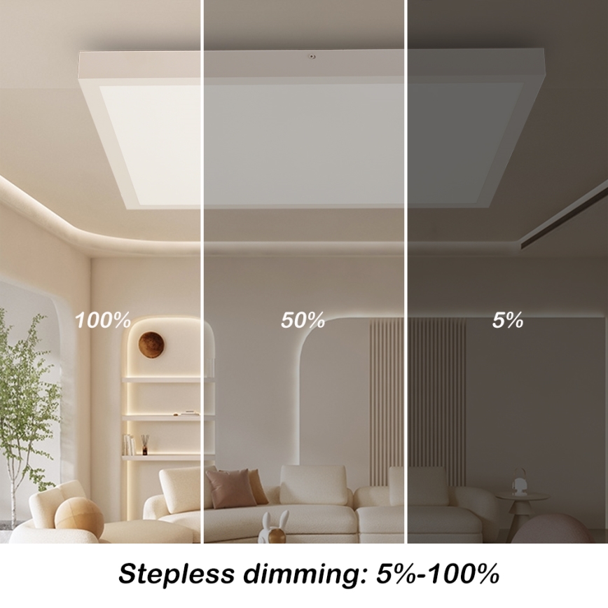 Brilagi - LED Dimmerbar Taklampa FRAME SMART LED/50W/230V 60x60 cm 3000-6000K IP44 Vit + Fjärrkontroll