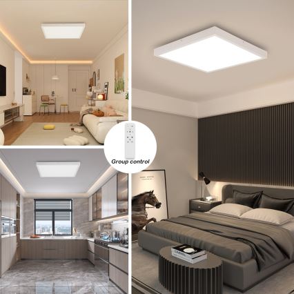 Brilagi - LED Dimmerbar Taklampa FRAME SMART LED/50W/230V 60x60 cm 3000-6000K IP44 Vit + Fjärrkontroll