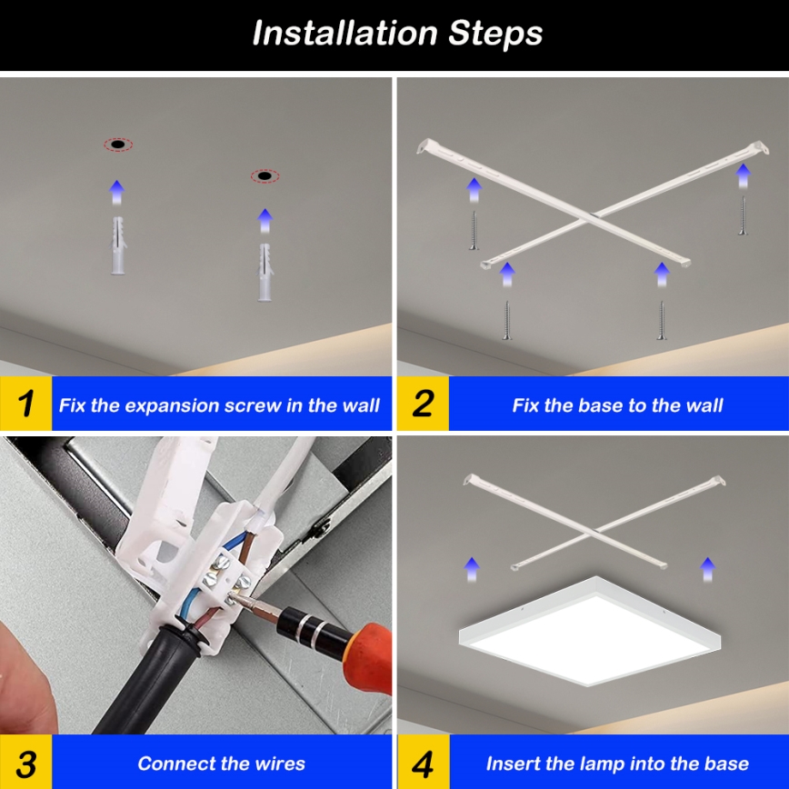 Brilagi - LED Dimmerbar Taklampa FRAME SMART LED/50W/230V 60x60 cm 3000-6000K IP44 Vit + Fjärrkontroll