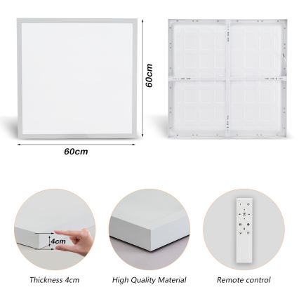Brilagi - LED Dimmerbar Taklampa FRAME SMART LED/50W/230V 60x60 cm 3000-6000K IP44 Vit + Fjärrkontroll